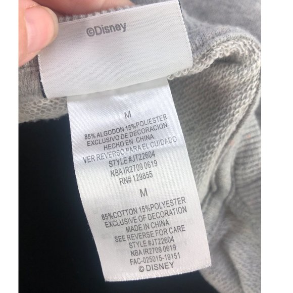 Disney Parks Walt Disney World Gray w/ Red Reverse Sequin Mickey Pullover Sz M - Picture 9 of 9